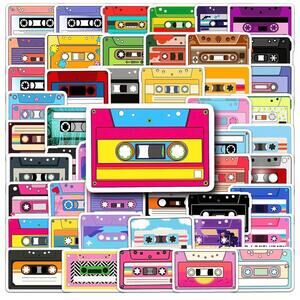80s Style Mini Cassette Tape Waterproof Stickers Set of 10 Vintage Retro Music*